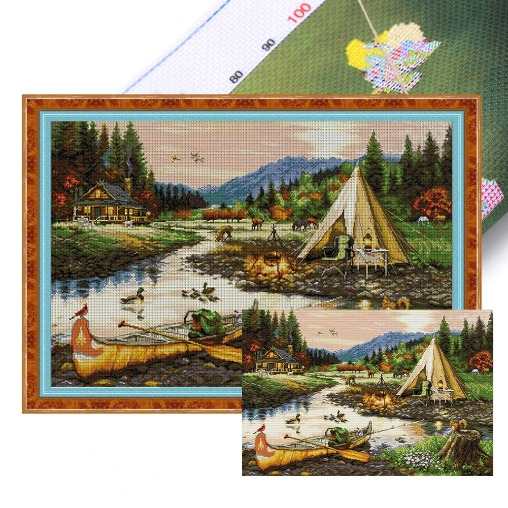 Full Embroidery Eco-Cotton Thread 14CT Cross Stitch Kit
