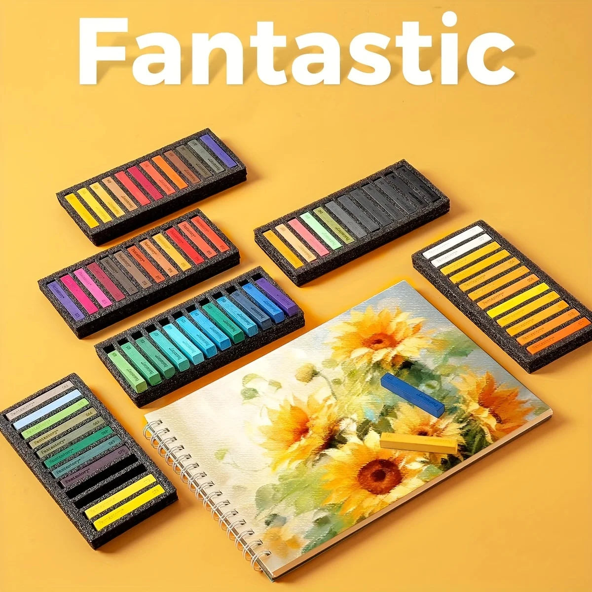 Fantastory 72 Colors Long Soft Chalk Pastels Set for Artists