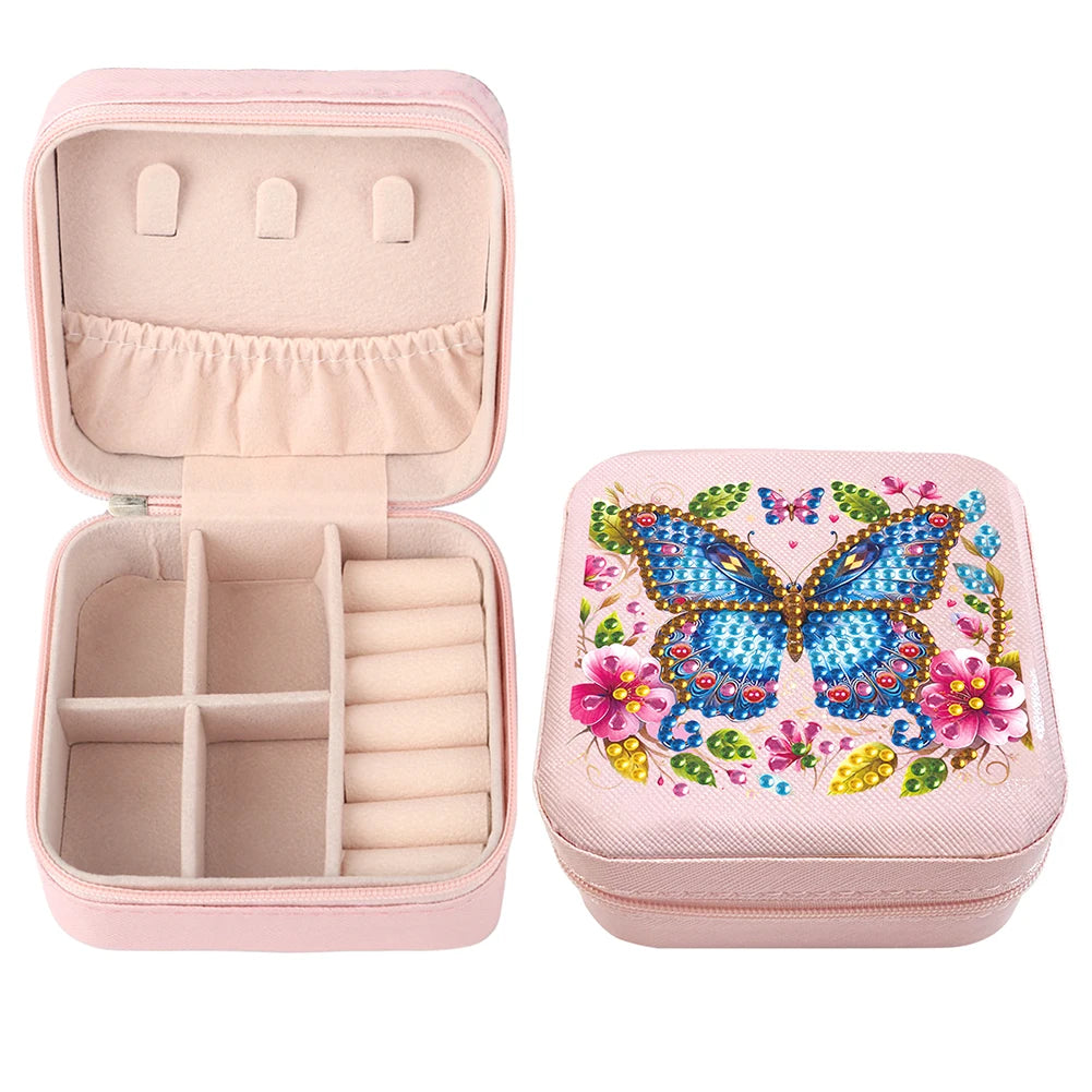 Diamond Painting Jewelry Box Special Shape Little Girl PU Leather Case for Women Girls
