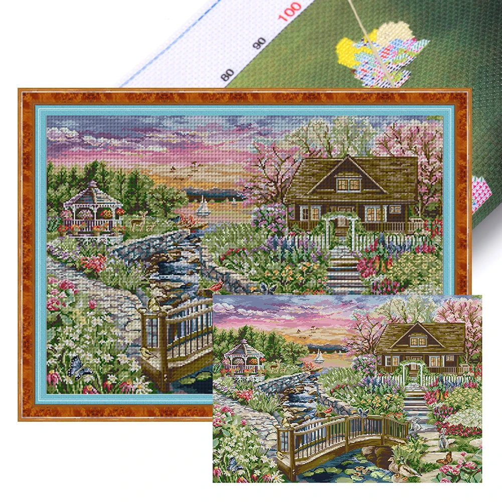Full Embroidery Eco-Cotton Thread 14CT Cross Stitch Kit