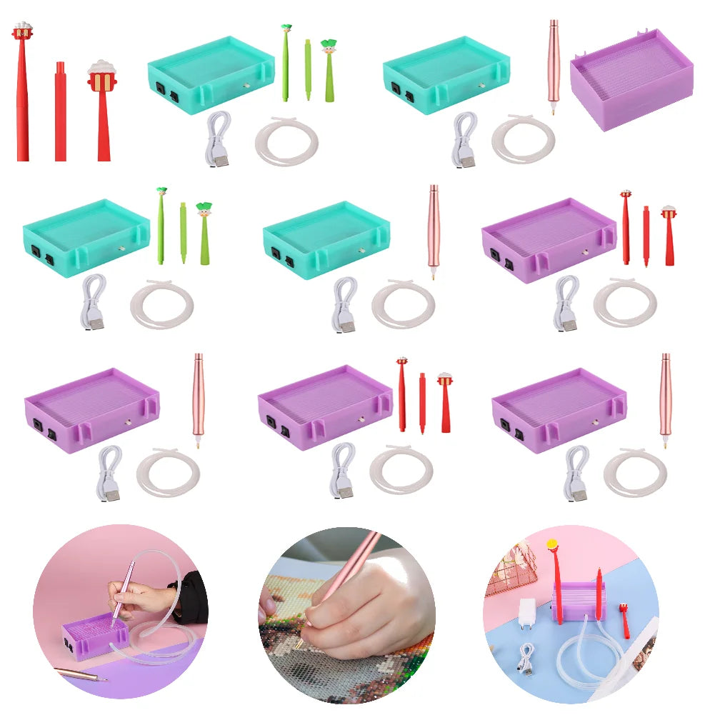 USB Powered Diamond Painting Suction Device Electric Diamond Suction Tool Portable Vacuum Diamond Painting Pen Kit