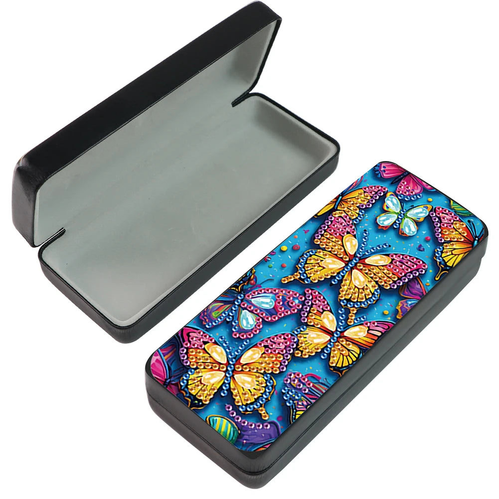 Cute Animals Leather DIY Diamond Sunglasses Storage Box Rhinestones Eyeglass Storage Case for Art Craft