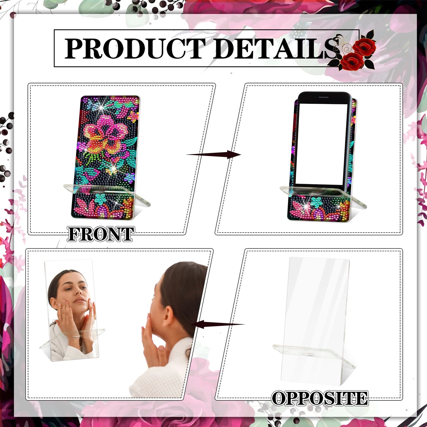 2 Pack Diamond Painting Phone Holder Art Kits for Beginners