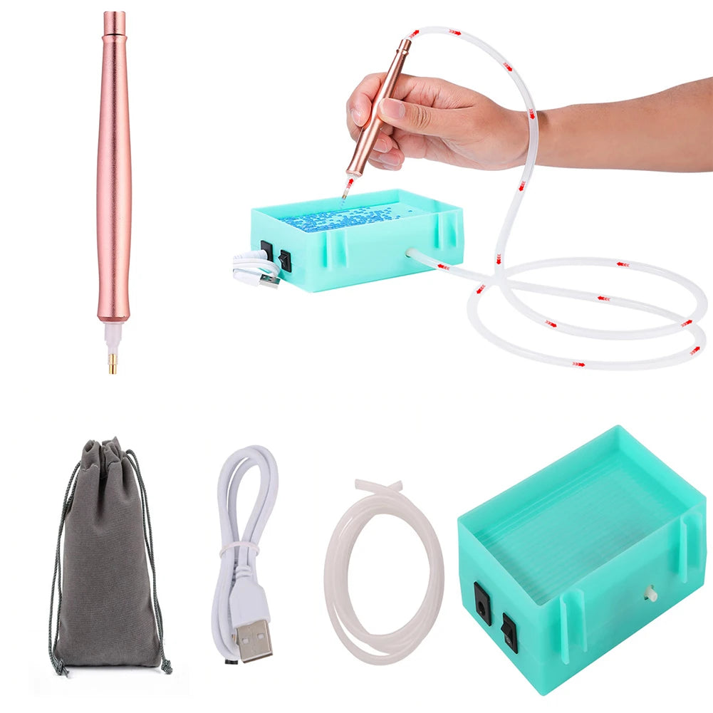 USB Powered Diamond Painting Suction Device Electric Diamond Suction Tool Portable Vacuum Diamond Painting Pen Kit