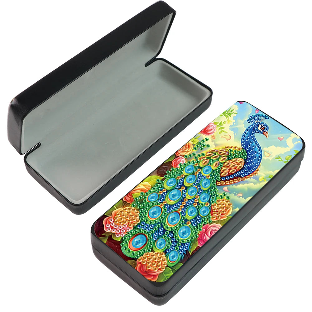 Cute Animals Leather DIY Diamond Sunglasses Storage Box Rhinestones Eyeglass Storage Case for Art Craft