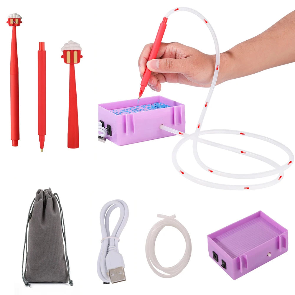 USB Powered Diamond Painting Suction Device Electric Diamond Suction Tool Portable Vacuum Diamond Painting Pen Kit