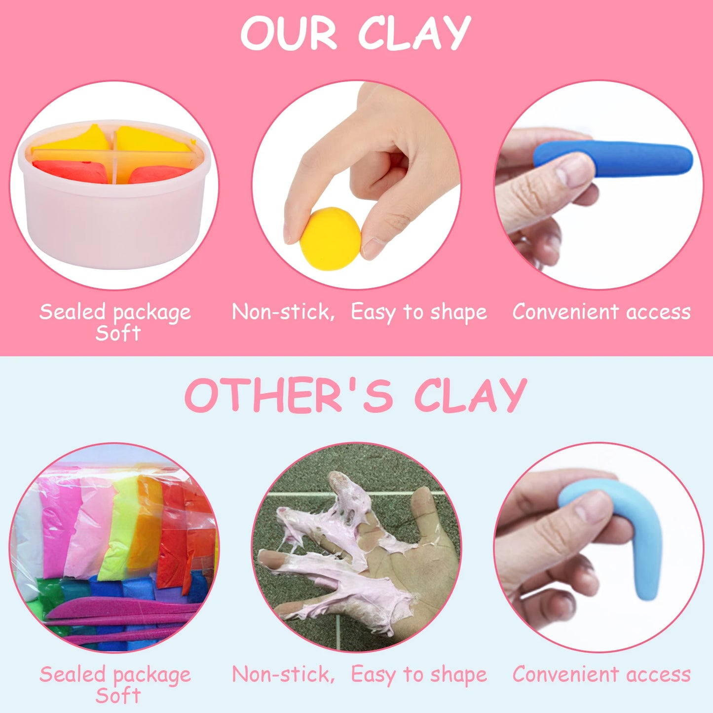 Air Dry Clay Toy, 12 Themed Clay Toys and Keychain
