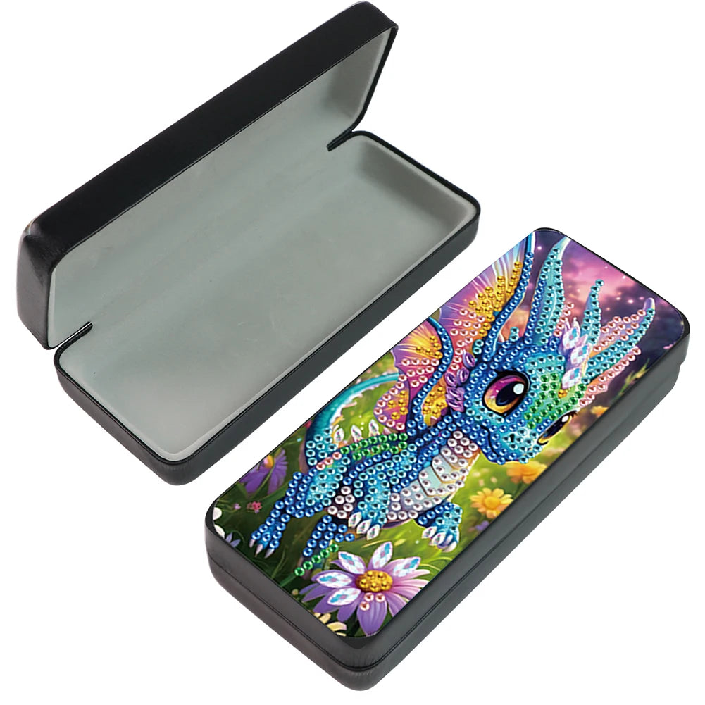 Cute Animals Leather DIY Diamond Sunglasses Storage Box Rhinestones Eyeglass Storage Case for Art Craft