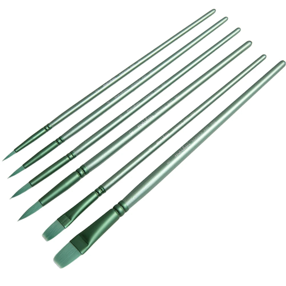4/6Pcs Watercolor Paint Brushes Wooden Handle Nylon Hair Brushes