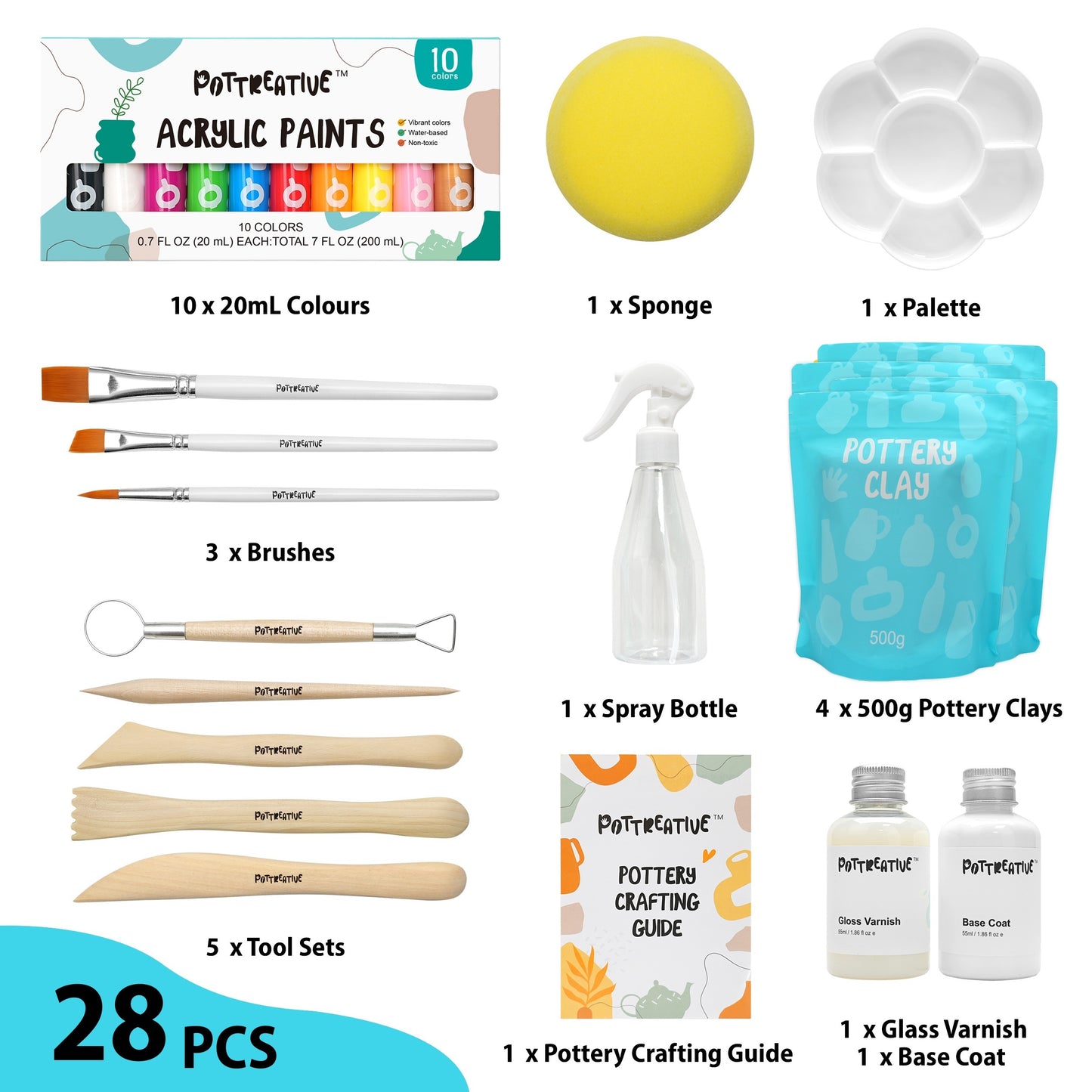 Great for Date Night Air Dry Clay POTTREATIVE Pottery Kit