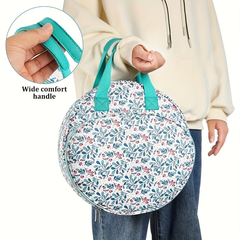 1pc Round Embroidery Tool Storage Bag Denim Craft Organizer