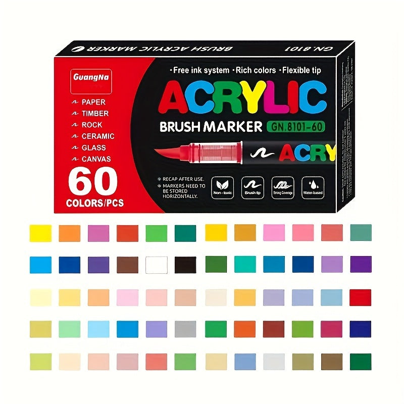 24/36/72/120/168 Colors Paint Markers Brush Tip for DIY Crafts