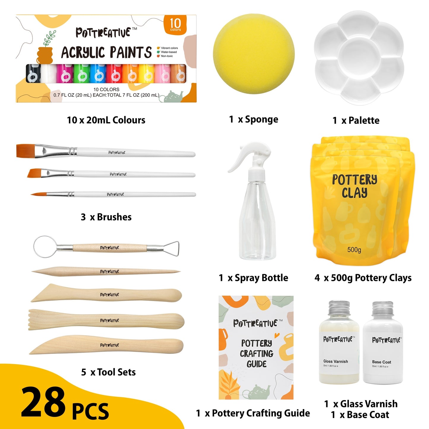 Great for Date Night Air Dry Clay POTTREATIVE Pottery Kit