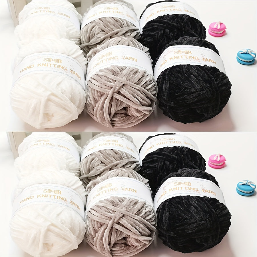 12 Balls Piece Soft Chenille Yarn Blanket Yarn 600g