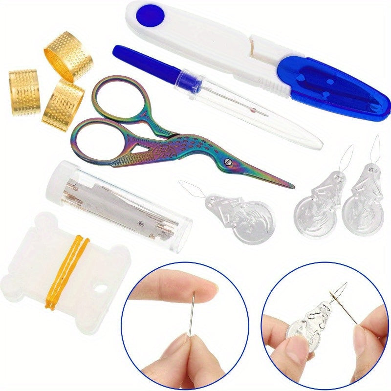 53pcs Cross Stitch Tool Embroidery Starter Kit with Hoops
