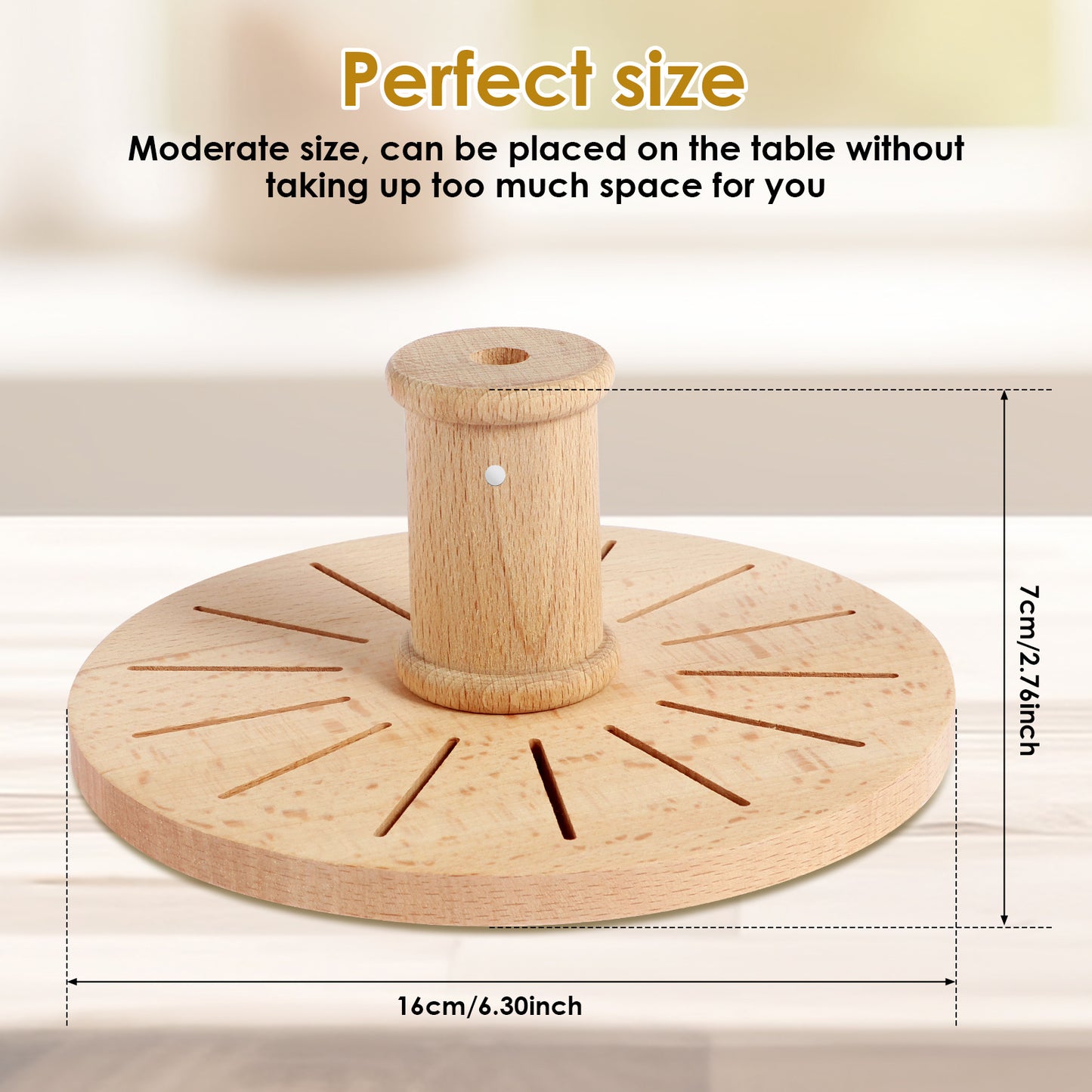 Magnetic Wood Floss Organizer 14-Slot Beech Wood Rack
