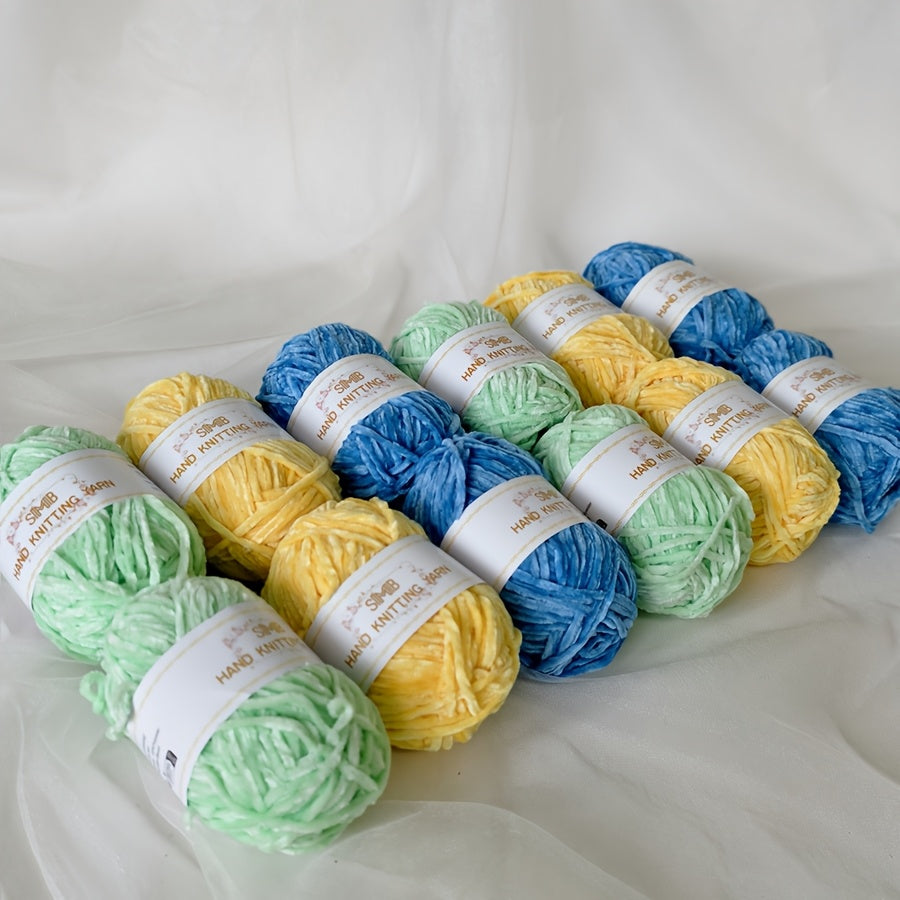 12 Balls Piece Soft Chenille Yarn Blanket Yarn 600g