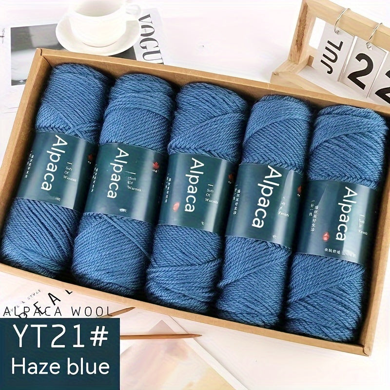 Soft & Warm Alpaca Blend Yarn 5-Pack Medium Weight 4-5mm