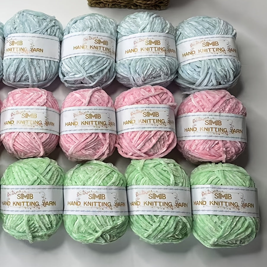 12 Balls Piece Soft Chenille Yarn Blanket Yarn 600g