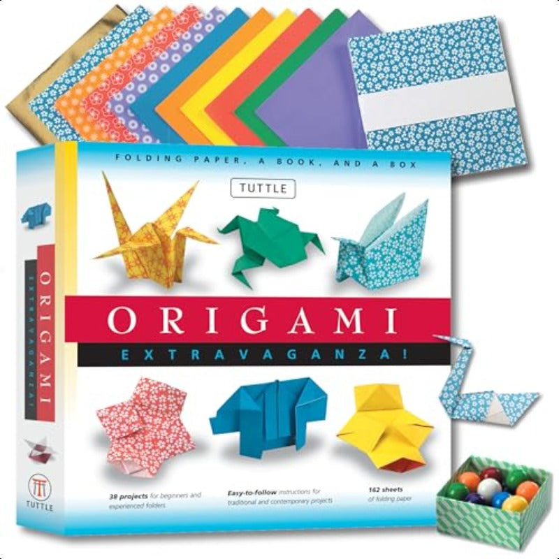 Origami Extravaganza Folding Paper a Book and a Box Kit Includes 38 Projects and 162 Papers