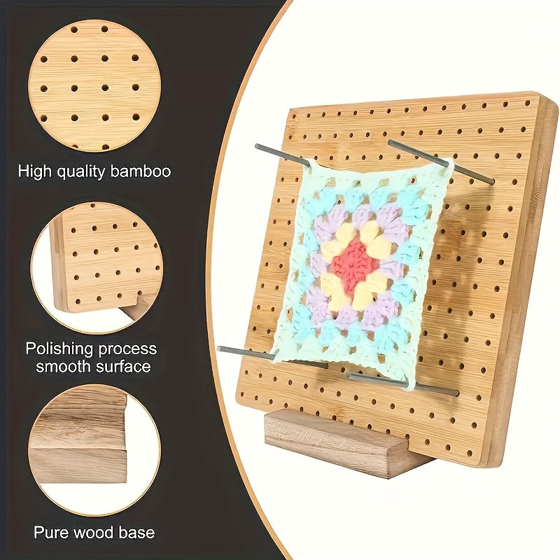 1 Set Of Wooden Crochet Stitching Projects And Yarn Storage
