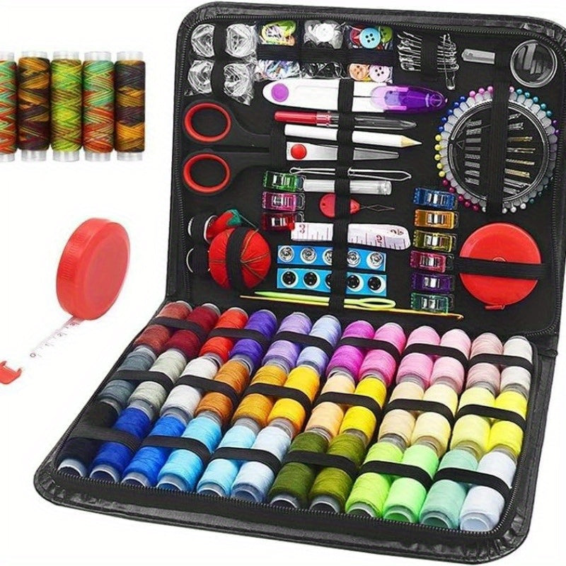 Sewing Kit 229pcs Sewing Accessories Thread Spools Needles Scissors for Beginner and Professional Travel Home School DIY Gift