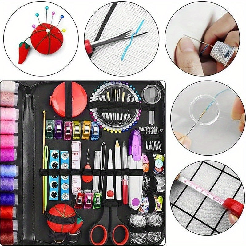 Sewing Kit 229pcs Sewing Accessories Thread Spools Needles Scissors for Beginner and Professional Travel Home School DIY Gift