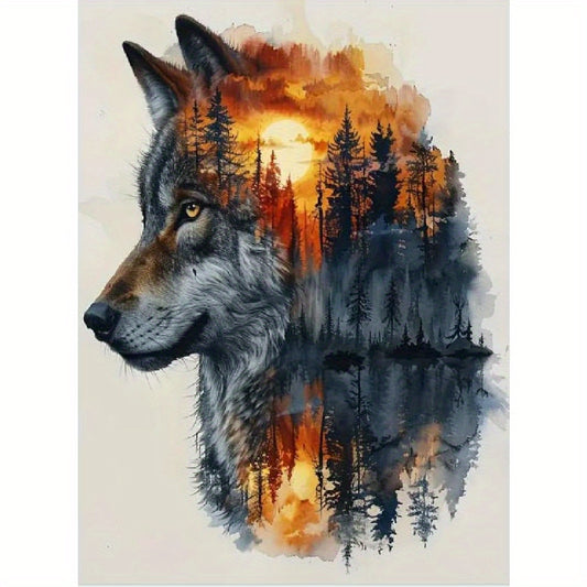 5D Wolf Painting Kits for Adults Beginners 12x16 Inch