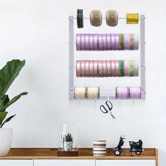 23.62*20.87inch Silvery Wall-Mounted Steel Thread Holder Organizer