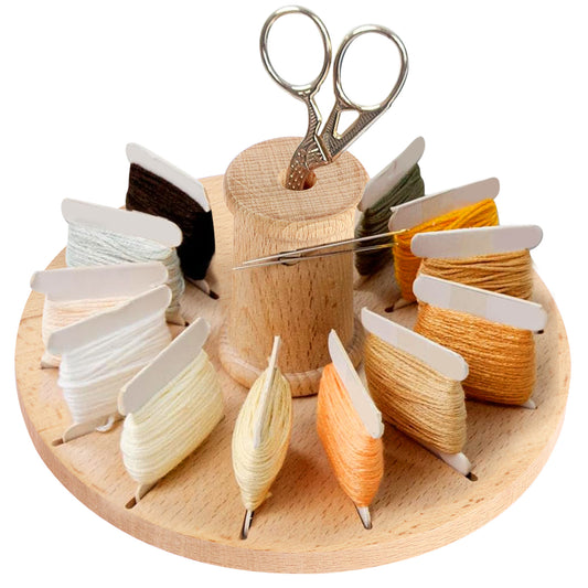 Magnetic Wood Floss Organizer 14-Slot Beech Wood Rack