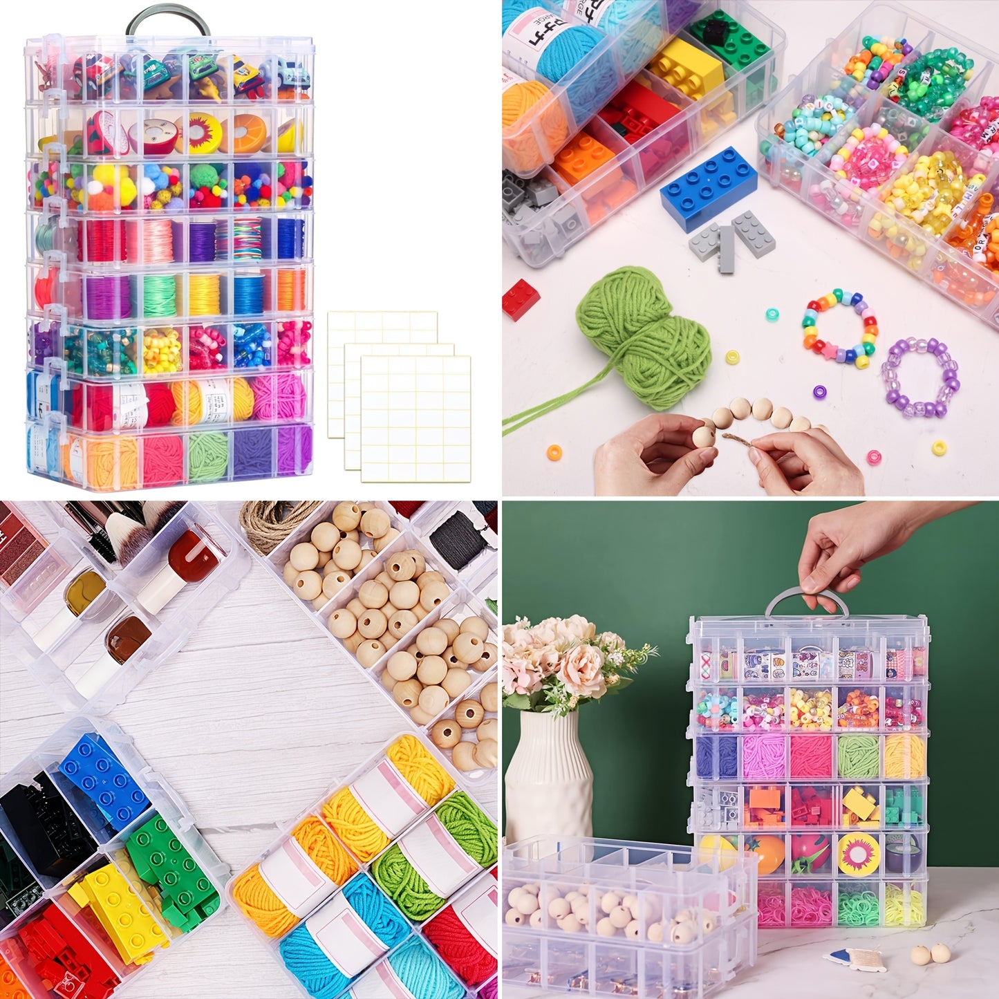 Whonline 8-Tier Stackable Storage Container Box for Crafts