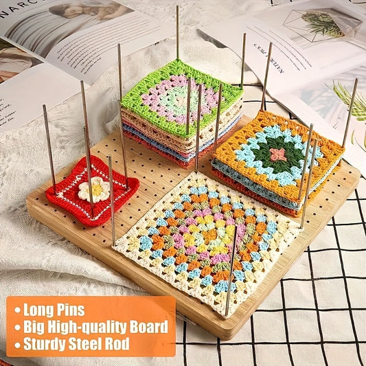 1 Set Of Wooden Crochet Stitching Projects And Yarn Storage