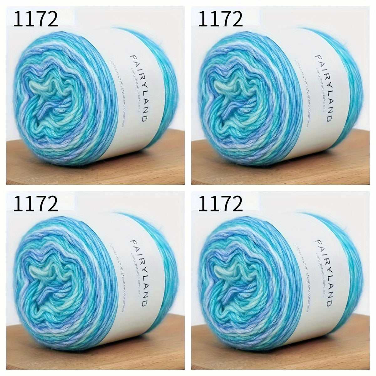 4pcs Gradient Cake Wool Rainbow Yarn Pack 400g Mother's Day Gift