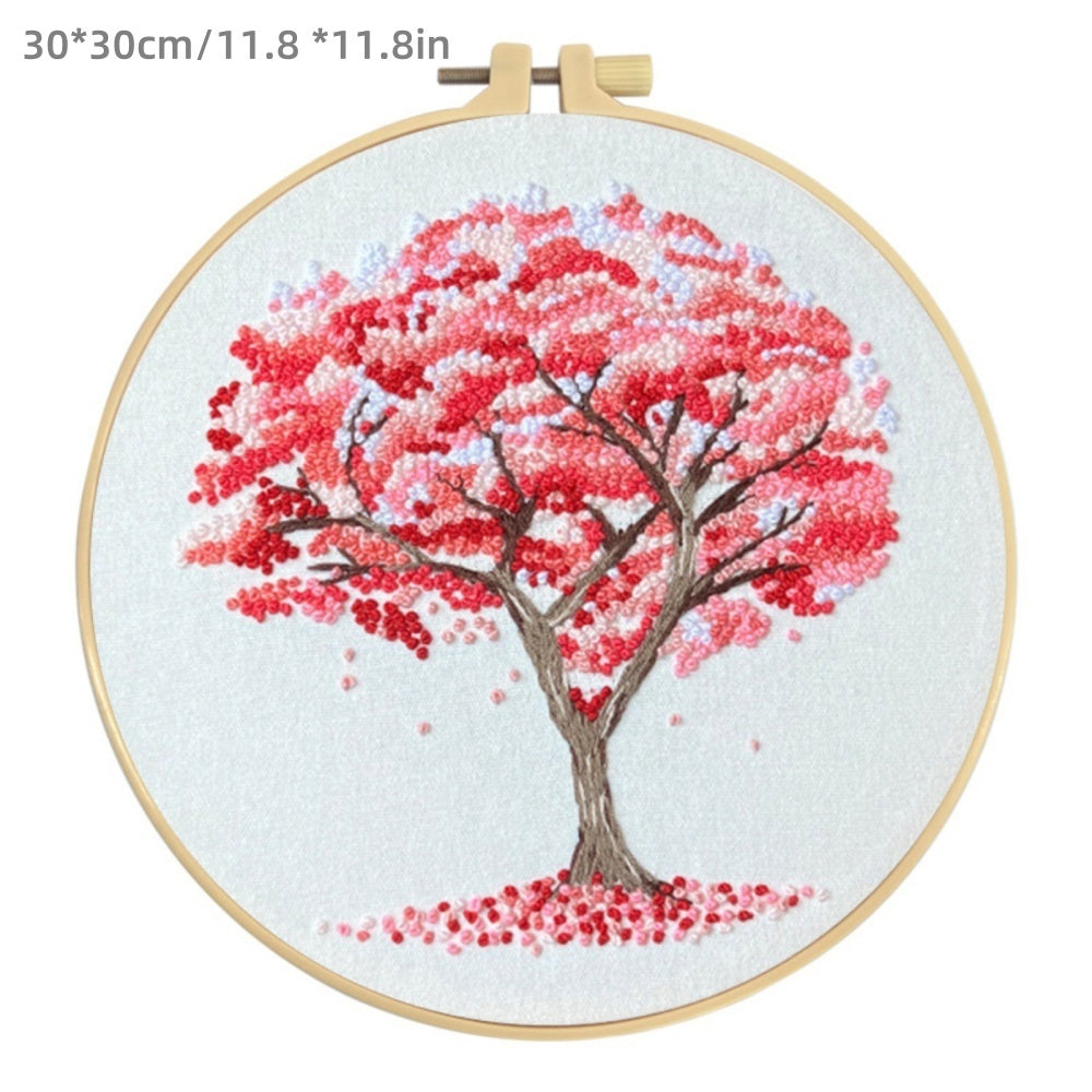4pcs Embroidery kit with Patterns Instructions, Needlepoint Cross Stitch Kits for Beginners Adult, 11.8*11.8in
