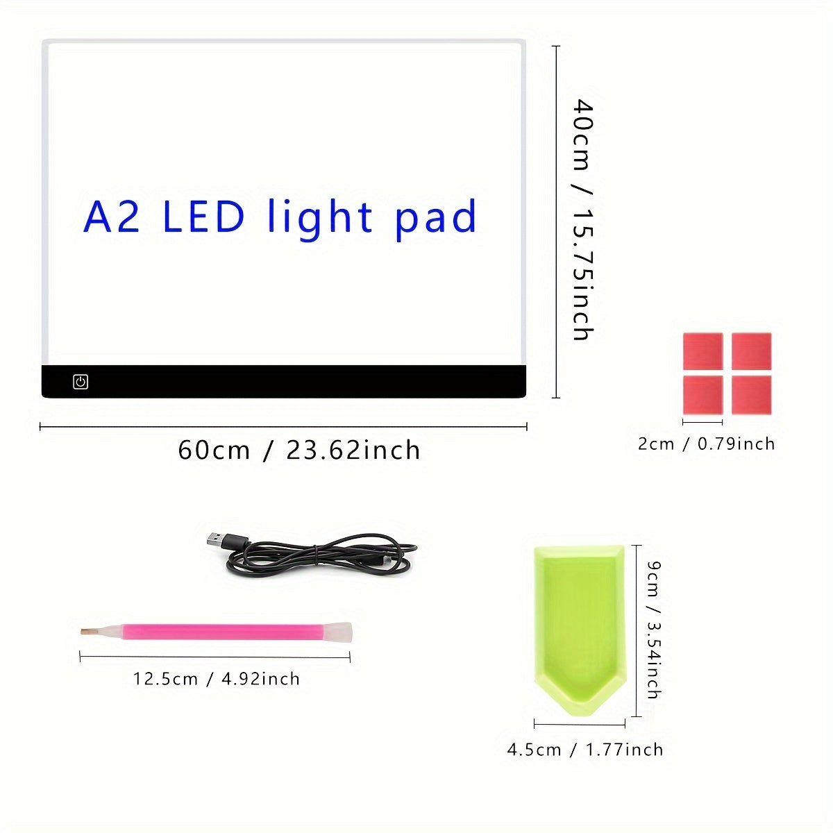 Large 23.62x15.75inch Adjustable LED Light Pad for Diamond Painting