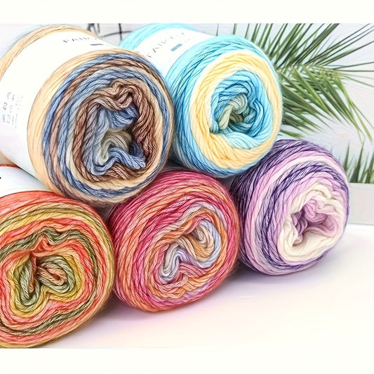 4pcs Gradient Cake Wool Rainbow Yarn Pack 400g Mother's Day Gift