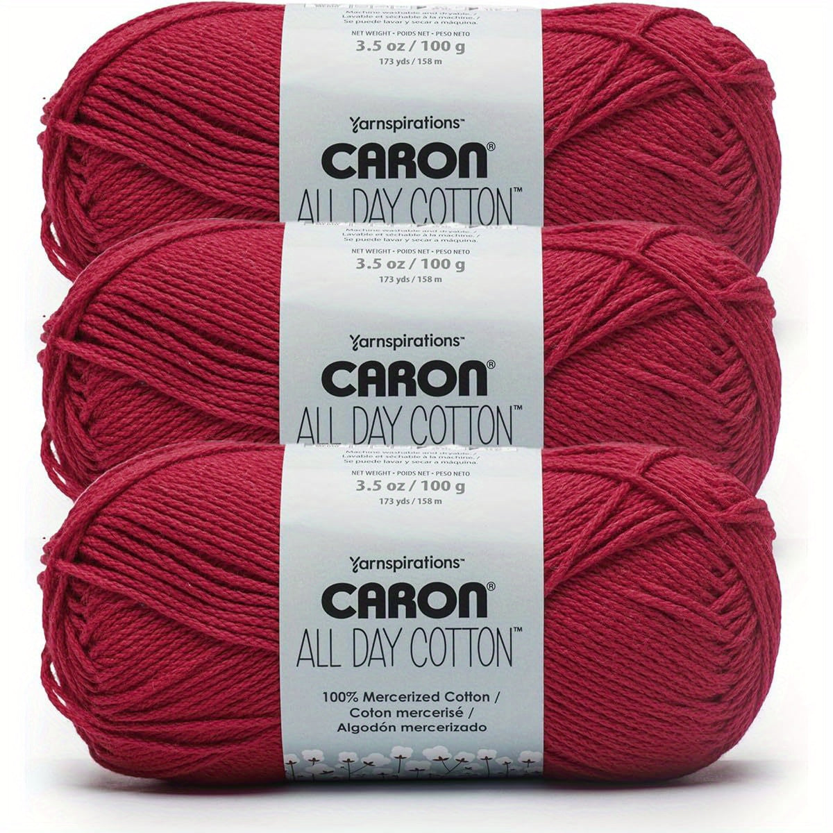 All Day Cotton - 3 Pack 173 Yards Grass Green Yarn