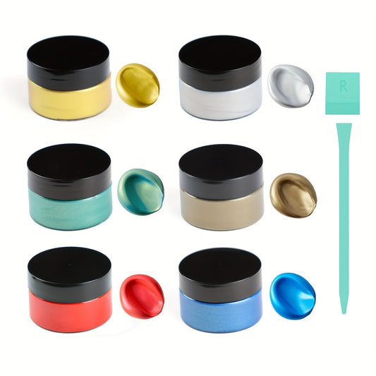 8/6PCS Metallic Acrylic Paint Set for Artists and Crafters