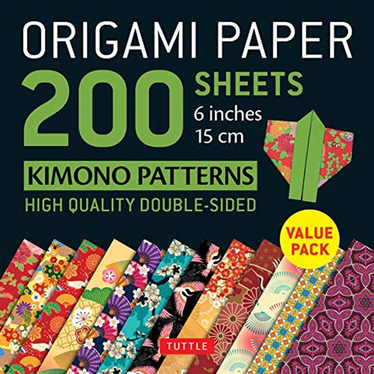 Origami Paper 200 Sheets Kimono Patterns 6 (15 CM) Tuttle Double-Sided Origami Sheets