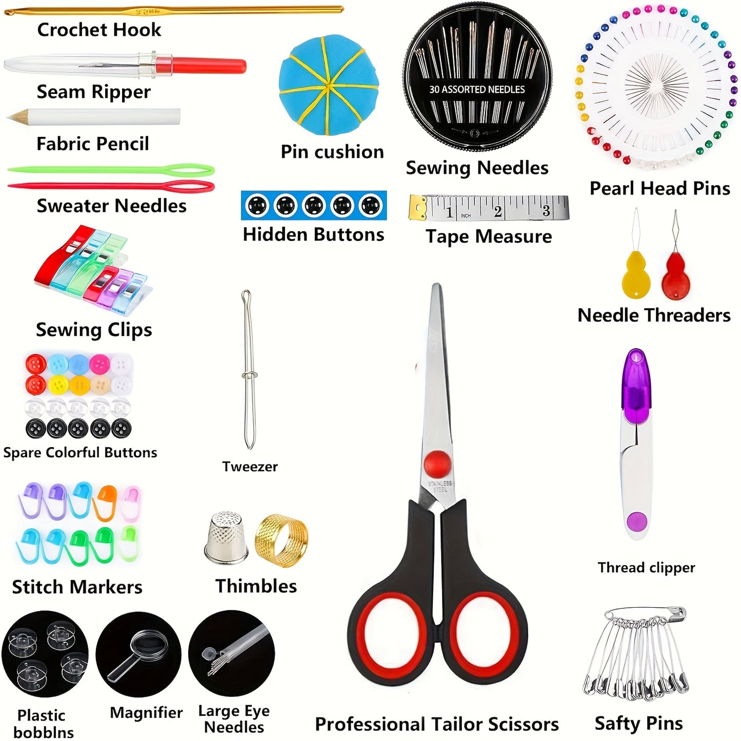 304pcs Premium Sewing Kit Complete Needle and Thread Set for Grandma Mom Friends Beginners Travelers