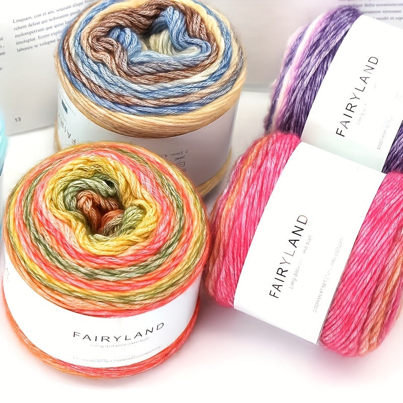 4pcs Gradient Cake Wool Rainbow Yarn Pack 400g Mother's Day Gift