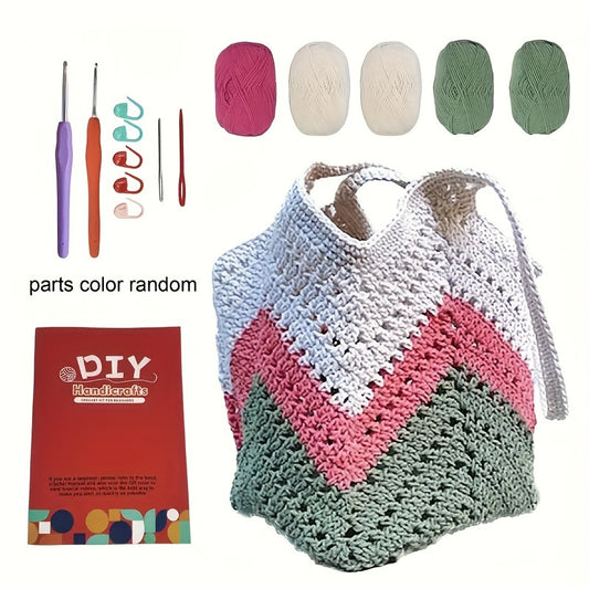 Complete Blue DIY Crochet Set For Adults With Video Guide