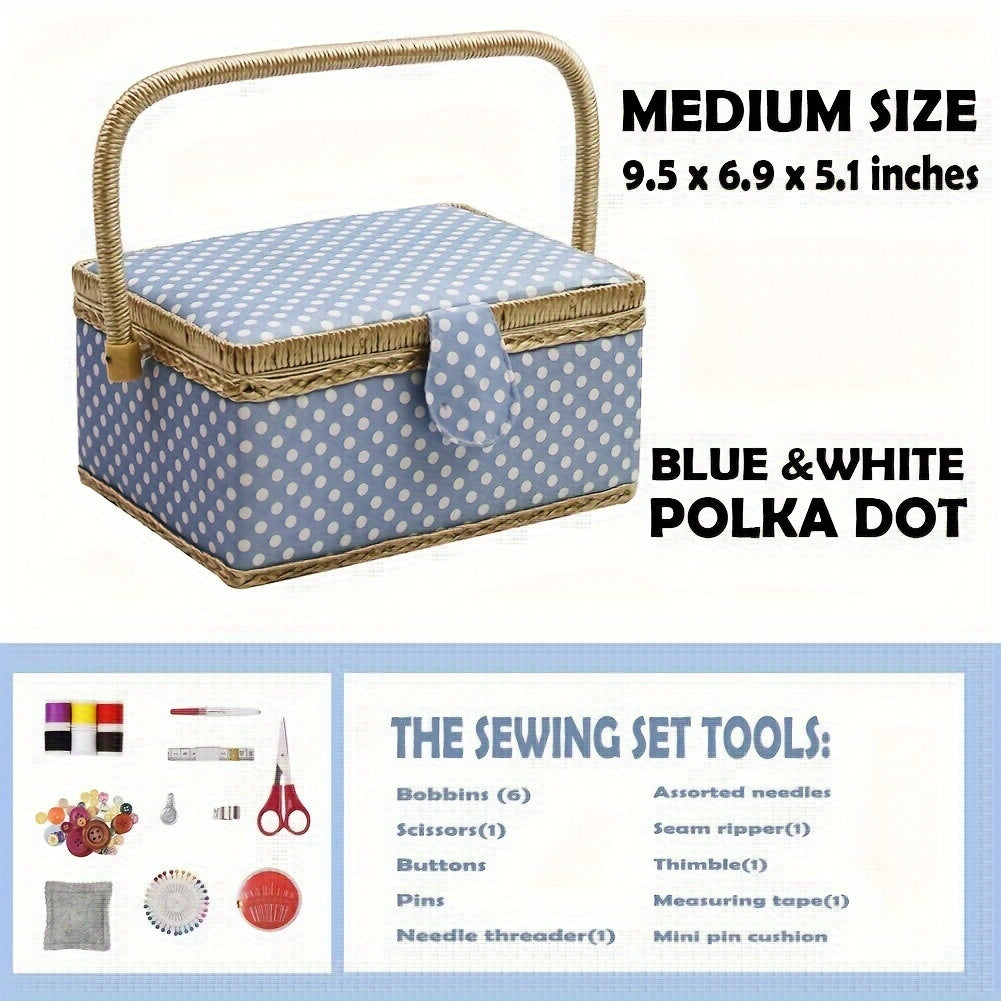 Medium Sewing Box With Kit Accessories Sewing Basket Organizer With Supplies
