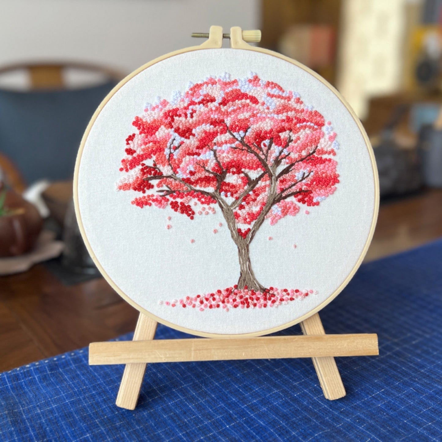 4pcs Embroidery kit with Patterns Instructions, Needlepoint Cross Stitch Kits for Beginners Adult, 11.8*11.8in