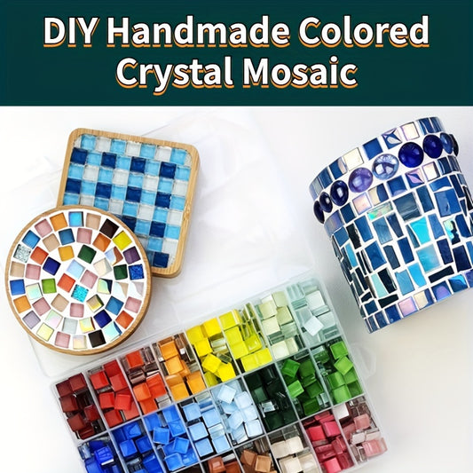 1100pcs Vibrant Glass Mosaic Tiles Kit