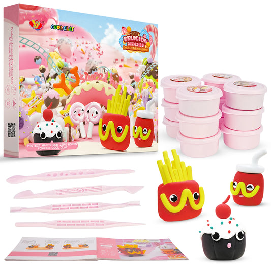 Air Dry Clay Toy, 12 Themed Clay Toys and Keychain