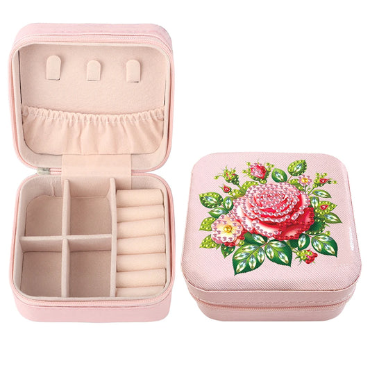 Diamond Painting Jewelry Box Special Shape Little Girl PU Leather Case for Women Girls