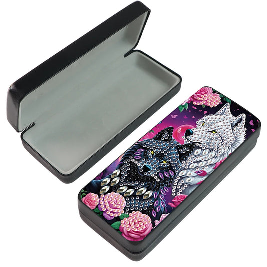 Cute Animals Leather DIY Diamond Sunglasses Storage Box Rhinestones Eyeglass Storage Case for Art Craft