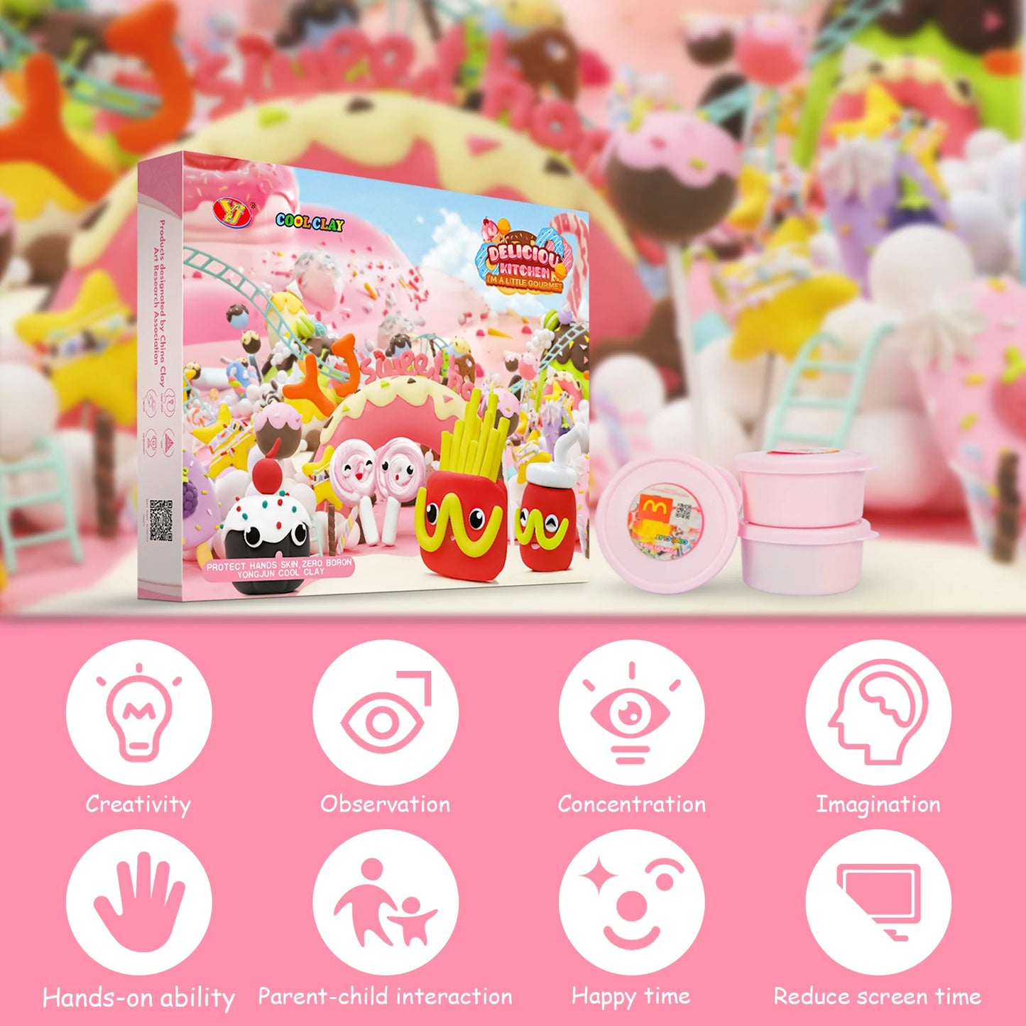 Air Dry Clay Toy, 12 Themed Clay Toys and Keychain