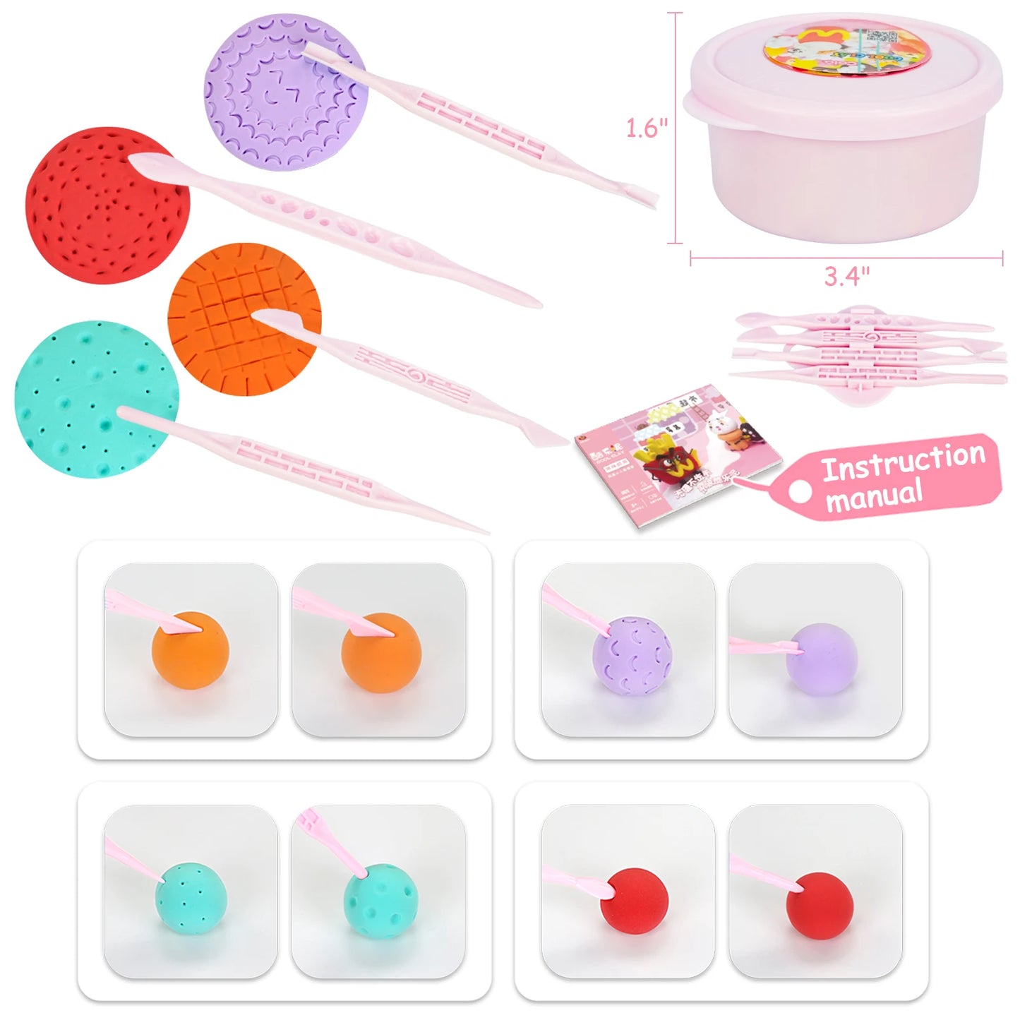 Air Dry Clay Toy, 12 Themed Clay Toys and Keychain